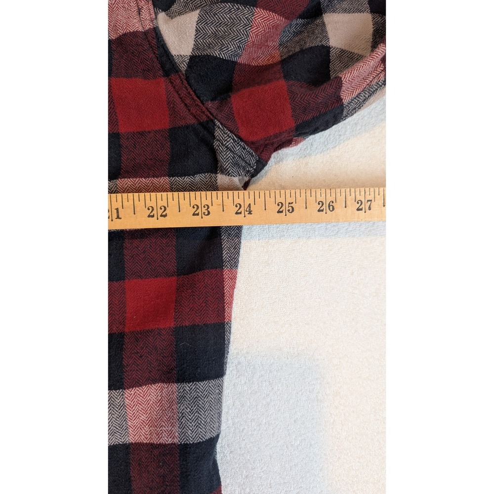 JACHS New York 2XL Mens Plaid Flannel Shirt Red Black Gray Button Down Casual - Picture 10 of 12